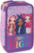 Estuche Rainbow High violeta escuela primaria triple, estuche portalápices y portalápices lleno con 18 lápices de colores, 18 rotuladores y juego de papelería + regalo llavero lentejuelas y bolígrafo