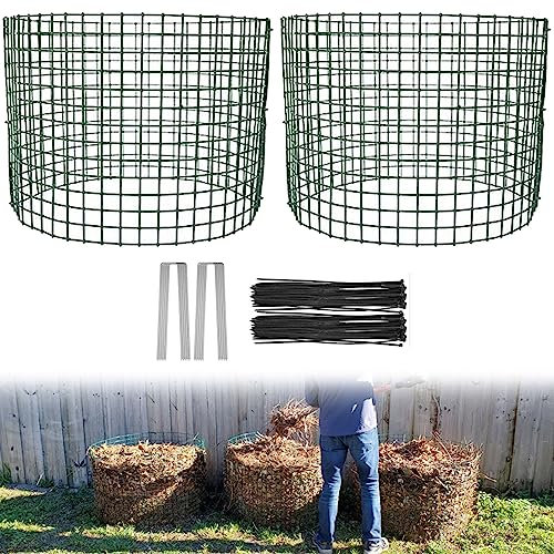Large Expandable Outdoor Compost Bin 2 Pack Garden Wire Tumbler for Yard Waste Kitchen Scraps and Grass Clippings 24 inches