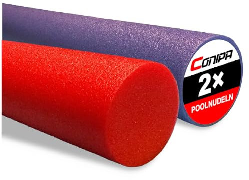 Conipa® - Schwimmnudeln im Set (160 x 7 cm) Kinder & Erwachsene (aus Schaumstoff) - Poolnudel & Pool-Spielzeug Set ab 3-10 Jahre (Made IN Europe) - Pool Wassernudel & Pool-Nudel (Blau + Rot)