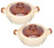 TOPPERFUN 2 Piezas Cacerola Monomando Olla De Barro Cazuela Cazuela De Barro Fuentes De Horno Blancas Para Horno Ollas De Barro Cuenco De Bibimbap Planchar Beige
