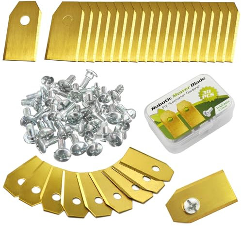 NICKLIN Mähroboter Messer 30 x Ersatzmesser für Rasenmäher Messer Universal Ersatzklingen Ersatzmesser für Husqvarna,Gardena,Yard Force Mähroboter Klingen Ersatzteile für Rasenmäher