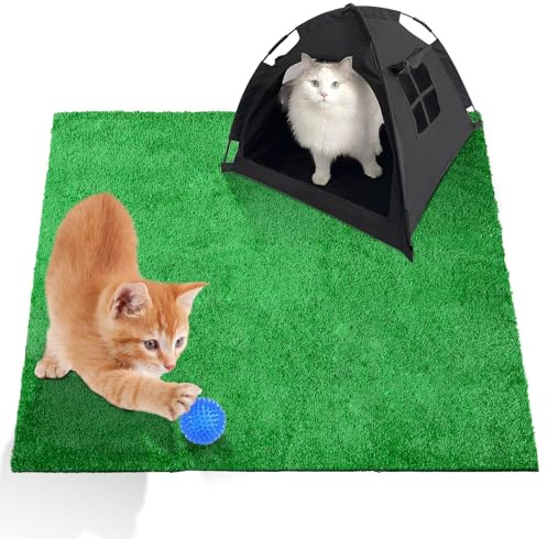 Artificial Grass, Large Artificial Turf, Synthetic Grass Mat Training Pad for Small/Medium/Large Dogs, Fake Grass Rug with Drainage Holes, Indoor Outdoor Rug Patio Lawn Decoration (3.28'x3.28')