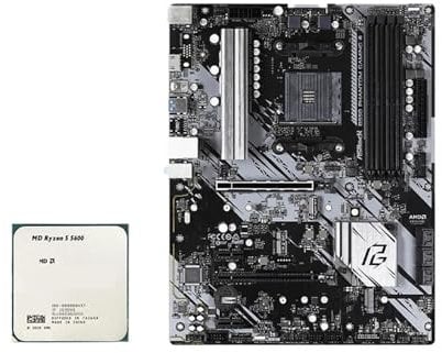 Kit scheda madre B550 Pha-ntom Gaming 4 con CPU Ry-zen 5 5600, 4xDDR4 4533 MHz, M.2 NVME, HDMI, PCIe 4.0, ATX AM4(Motherboard+CPU)