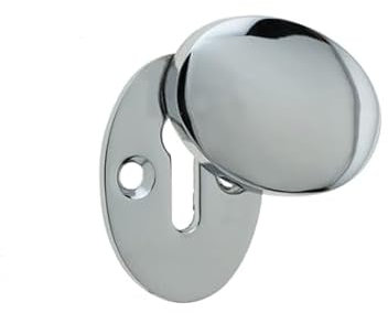 Kooples Hardware 45mm Oval Covered Escutcheon Keyhole Cover for Mortice Lock Doors (Polished Chrome)
