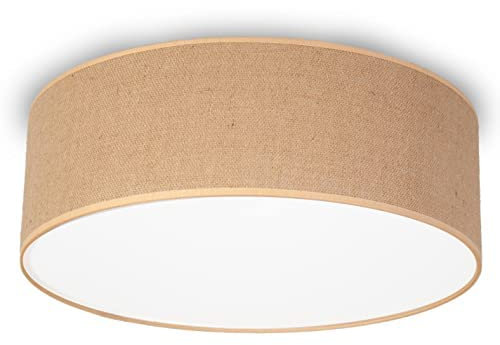 youngDECO® Deckenlampe Rund Ø45cm, Deckenleuchte 4xE27, natürliche Jute Lampenschirm, Lampe für Schlafzimmer, Wohnzimmer, Kinderzimmer und Küche, Hergestellt in der EU