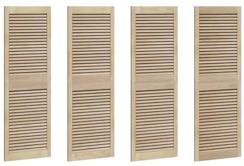 vidaXL Armadio di Stoccaggio Rustico Naturale 140,5 x 49,5 cm in Legno Massello di Pino Marrone per Uso Interno, con Porte a Persiana e Ripiani Regolabili. Design Classico, Organizer per la Casa, Mo