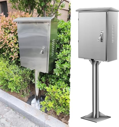 Ladesäule Ladestation Ladestation mit Silbernem Schloss Und Pfosten, Ladesäule aus Edelstahl für Garagen Und Garagen, Universal-Ladesäule für Elektroautos, Schutzbox