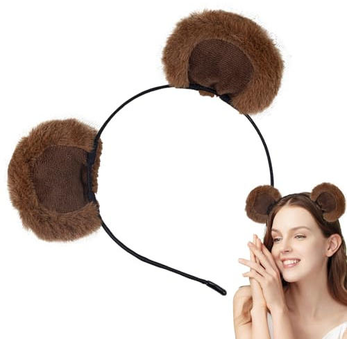 Stirnband mit braunen Bärenohren – haarig lustig Cosplay – für Bärenkostüm mit Ohrschlaufe, für Kinder, Teenager, Mädchen, Cosplay, Party, Fotoshooting, Urlaub, Weihnachten