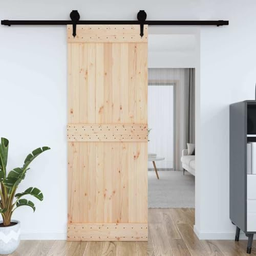 Nebeneingangstür Schiebetor,Tür 85x210 cm Massivholz Kiefer,Zimmertür für Wohnzimmer,Küche,Restaurants