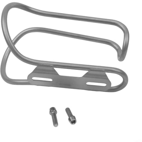 Ultraleichter Flaschenhalter aus Legierung, hohl für Fahrradhalter, verschleißfeste Halterung mit Ti-Schrauben, glatter Bajonettverschluss für Rennrad, Silber (T01)