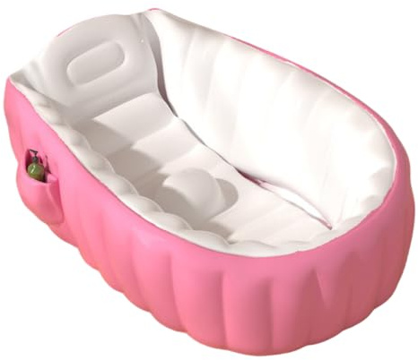 Neptuiby Baignoire Gonflable pour bébé avec Pompe à Pied intégrée, Baignoire Gonflable antidérapante avec Support et Poche de Rangement pour garçons et Filles.