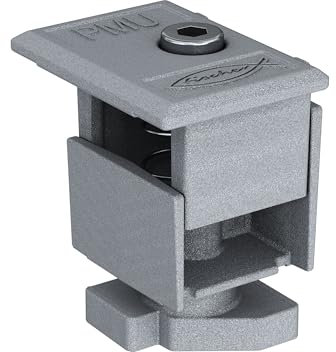 Fischer 10x Morsetto Unico PMU Centrale/Finale, per Profili Solar di Pannelli Solari Fotovoltaici, Installazione Rapida con Rotazione, per Spessori da 30 a 50 mm, 519784