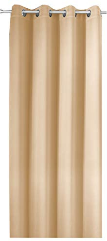 NOVUM fix Verdunkelungsvorhang mit Ösen, Beige, Extra lang 325 cm, Stoffbreite ca. 145 cm, Blickdicht, Thermoeffekte für Kälteschutz und Wärmeschutz, energiesparende Gardine