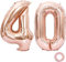 Juland Luftballons 40. Geburtstag XXL Riesen Folienballon Zahl 40 Rose Gold - Große Folienmylar-Ballons 40-Zoll-Riesen-Jumbo-Zahl für Geburtstagsfeierdekorationen