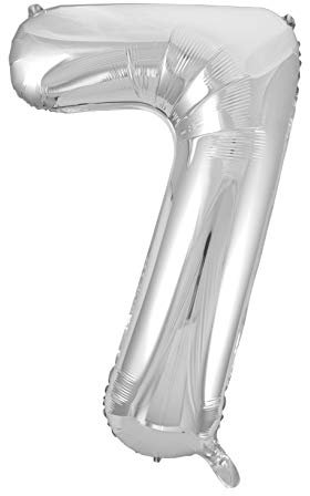 Idena 38232 - Folienballon Zahl, Größe ca. 65 x 100 cm, Silber, ungefüllt, für Helium und Luft geeignet, Zahlenballon, Lebensjahr, Jubiläum, Geburtstag, Geschenk, Dekoration, Party