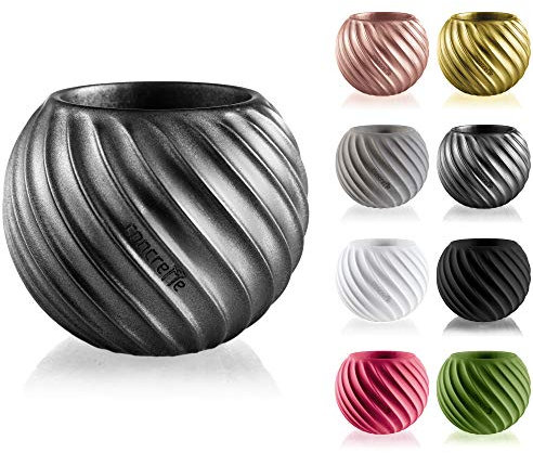 CONCRETTE Macetero de Cemento, Maceta de hormigón Bauble Wave, diámetro de 7,6 cm, 17 Colores