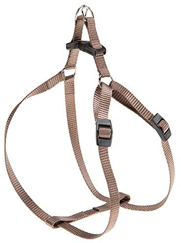 Ferplast Hundegeschirr Kleine Hunde Easy S, verstellbares Katzengeschirr, einfach zu tragen, 35–53 cm. Braun