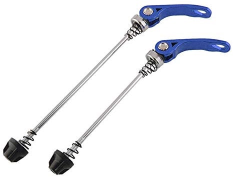 IKAAR Fahrrad Schnellspanner Set für Vorne und Hinten, Schnellspann-Achsen-Set Fahrrad Diebstahlschutz Schnellspanner Blau