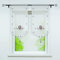 Joyswahl EDA 1 Pièce Rideau Brise-Bise Transparent Gris LxH 60x120cm Broderie de Hibou Frange à Pompon Passe Tringle Décoration de Cuisine Chambre Salon Court Voilage