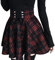 PADOLA Rock Damen Faltenrock Damen Karierter Rock Winter A Linie Minirock High Waist Plissee Rock Schulmädchen Plaid Skirt Steampunk Gothic Rock Schottenrock (Schwarz Rot Plaid, XL)
