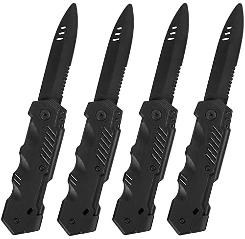 JOLLYSTYLE 4 coltelli retrattili falsi – Halloween Prop Plastic Trick Disappear Blade Switchblade Daga