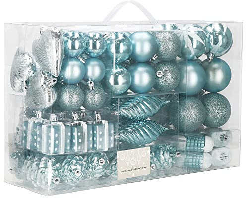 SPRINGOS 72 Stück Baumkugeln Ornamenten Kunststoff 10 Designs Weihnachtsbaumschmuck Weihnachten Tannenbaum Dekoration