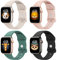 BRG Paquete de 4 correas para Apple Watch Series SE 7, 6, 5, 4, 3, 2, 1, 44 mm, 42 mm, 45 mm, Women and Me Sport Apple Watch, correa de silicona suave de repuesto para iWatch
