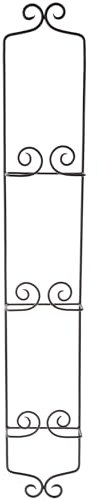 Bard's Black Wrought Iron Wall Mountable Vertical Hanger for 3 Plates, 39 H x 6 W x 2 D (For 8.5-10 Plates)
