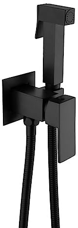 Douchette Toilette Wc Suspendu,Noir,PulvéRisateur De Bidet à Main Pour Toilette,Kit Douchette Wc HygièNe Intime,Compagnon De Toilette En Cuivre Chaud Et Froid,Noir A