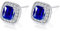 VONSSY Boucles d'oreilles en pierre précieuse, boucles d'oreilles en émeraude saphir rubis en oxyde de zirconium, tiges en argent 925, boucles d'oreilles carrées en diamant, cadeau de bijoux en