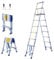 Scala telescopica a 9 gradini EXTENDACT9, Scala telescopica 2,6m+2,3 m, scala pieghevole telescopica, Alt. max lavoro 4,1m, Garanzia 5 anni, Hostrom