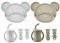 PandaEar 8 Stück Silikon Kindergeschirr Set, Kinder Teller Set, Baby Geschirrset, 2 Unterteilte Kinderteller mit Saugnapf, 2 Trinkbecher mit Strohhalm, 4 Baby Löffel Gabeln Set