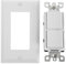 Housoutil Interruptor Conmutador Doble, Interruptor Blaco Lampara Estilo Con Cubierta De Pared Ul, Con Tornillo De Tierra Americano Palanca De Mando Hogar, Hotel, Ecuela, Tienda, Restaurante