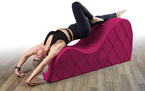 BEDIA Chaiselongue-Sessel gebogen für Yoga, Stretching, Entspannung und mehr, weiche Fuscia