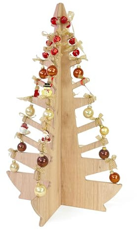 Albero di Natale in Legno, Naturale, a incastro, H. 58 cm