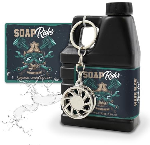 Duschgel für Männer im Deko-Kanister 200ml Bath & Body Geschenk - Ölkanister-Form (1, Duschgel Motiv Soap Rider)