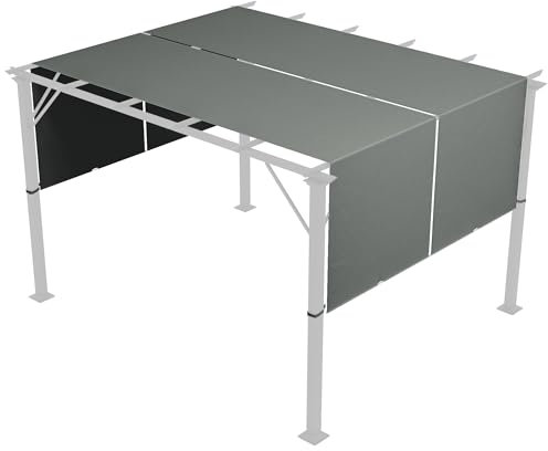 Outsunny 2 PCS Pergola Canopy Replacement, 4.9 x 1.2m UV Protection Pergola Cover, Easy to Install, for 3 x 3(m) Pergola, Dark Grey