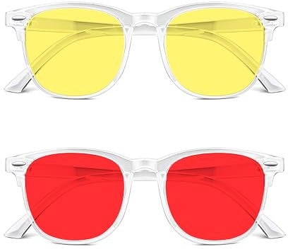 Blaulichtfilter Brille Herren und Damen Satz 2 Rote, Gelbe Blaulichtfilter Brille Damen Blue Light Glasses Blaulicht Brille Blaufilter Brille Herren Blaufilter Brille Damen Brille Mit Blaulichtfilter