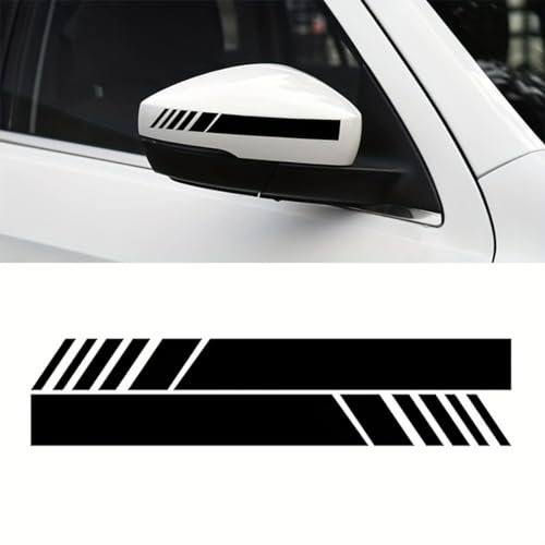 EVANEM Auto-Spiegel-Aufkleber, kompatibel mit Lada niva xray largus Opel Astra H G J Zafira, Auto reflektierende Aufkleber,1-Black