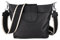 MIRROSI® Umhängetasche Damen, Echtleder, Made in Italy, BOHO Style30x24,50x9cm (BXHXT) viel Stauraum, Handtasche, Brusttasche, Crossbody Bag (1 Tasche & 2 Gurte) (Schwarz (Unifarbe))