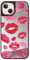 CASETiFY Mirror iPhone 13 Case [Reflective / 4.9ft Drop Protection/Compatible with Magsafe] - Lipstick Kisses - Silver On Black