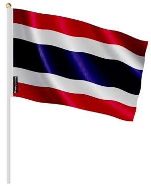 Pixelforma - Mini bandera de Tailandia en varios tamaños, 100% poliéster de plástico, 14 x 21 cm