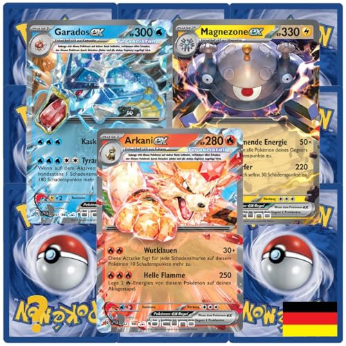 Zehn Pokemon Karten wie EIN Booster inkl. Pokemon ex & Stern Karte (zufällig ausgewählt) - Deutsch