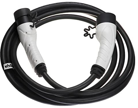 vhbw Ladekabel Typ 2 zu Typ 2 kompatibel mit Tesla Model X, Model Y Elektroauto, 3-phasig, 32 A, 22 kW, 5 m
