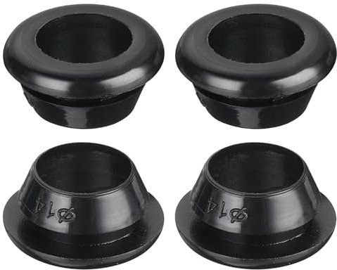 QUARKZMAN 20pcs Pasacables de Goma, Anillo de Ojal 14x12mm (Montaje Diámetro*ID) Tapones Goma Arandelas para Proteger Alambre, Enchufe Cortafuegos, Protección de Cables, Negro