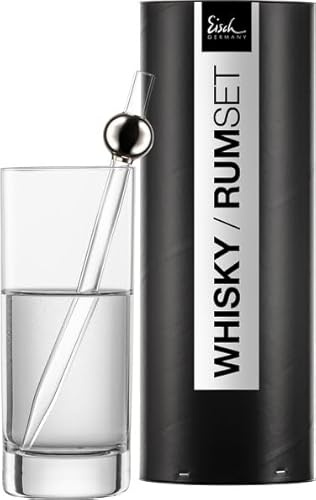 Dekomiro Eisch Whisky- / Rum-Pipette Ceremony Platin 992/19 in Geschenkröhre mit Glastuch