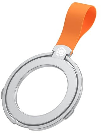 Finger Loop Thin Silicone Ring Holder Kickstand Magnetic Phone Grip Adjustable Mobile Loop Strap Foldable Lightweight Slim Durable Ring Stand for iPhone 11 12 13 14 15 16 Pro Max Mini Color Orange