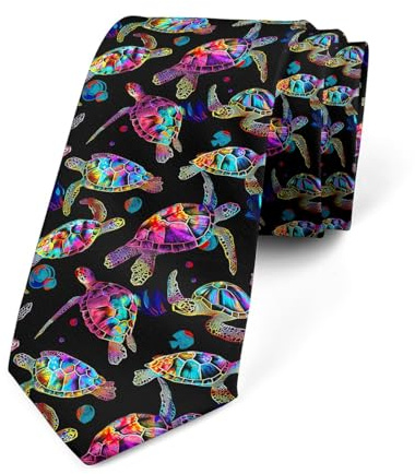 Loussiesd Starfish Beach Herren Krawatte Seashell Muschel Herren Schmale Krawatte Küste Nautische Herren Krawatte Hawaiian Beach Sommer Urlaub Partei Klassische Hochzeit Krawatte