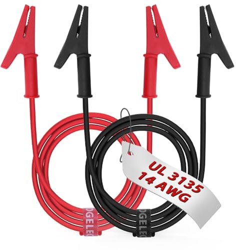 14 Gauge/40in. Alligator Clips Electrical with Wires 2Pcs UL3135, Heavy Duty Silicone Test Leads Set Jumper Wires Kit for Testing - EDGELEC