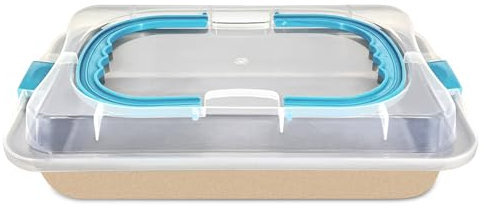 Molde Rectangular Antiadherente para Hornear con Tapa Bandeja Portátil Con Mango para Masa Pan Pastel Almacenamiento de Comidas Molde de Acero al Carbono Para Ciabatta Baguette Pan Focaccia etc 36,8cm